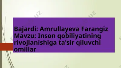 inson qobiliyatini rivojlantirish — PPTX