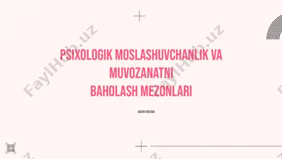 moslashuvchanlik va muvozanatni baholash — PPTX