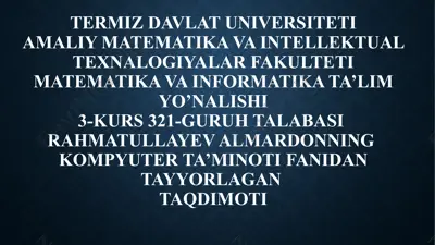 kompyuter ta'minoti fanidagi axborotni saqlash — PPTX