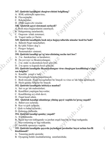 qutirish kasalligi haqida ma'lumotlar — DOCX