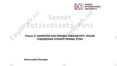 fan-texnika taraqqiyoti — PPTX