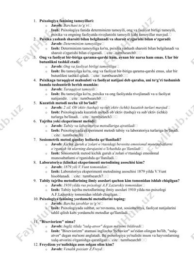 psixologiya fanining tamoyillari — DOCX