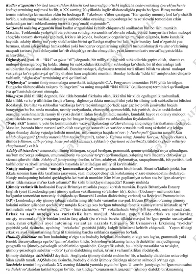 kodlar o‘zgarishi (code-switching) — DOC