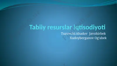 barqaror rivojlanish va ekologik siyosat — PPTX