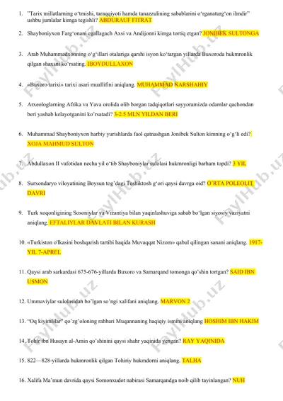 tarixiy ma'lumotlar — DOCX