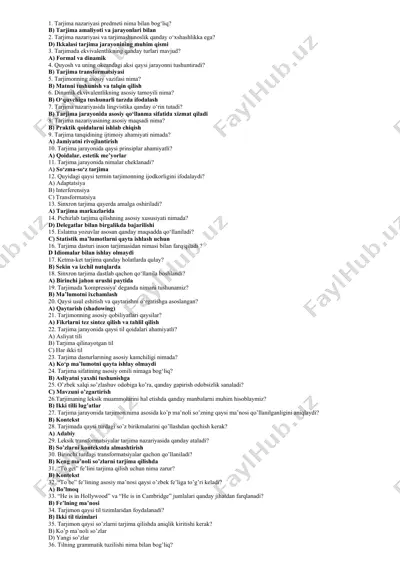 tarjima nazariyasi va amaliyoti — DOC