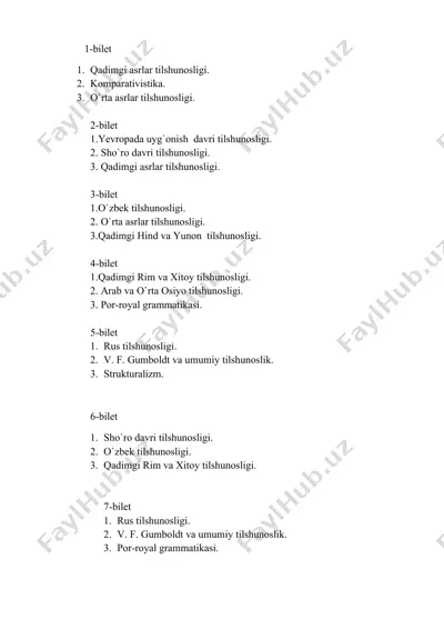 qadimgi asrlar tilshunosligi — DOCX