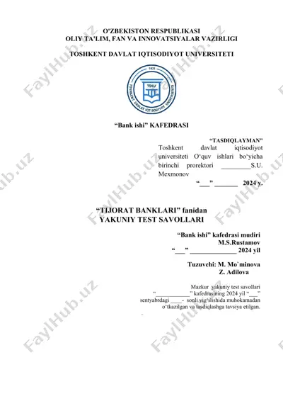 yakuniy test savollari — DOCX