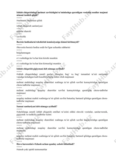 mehnatni muhofaza qilish — DOCX