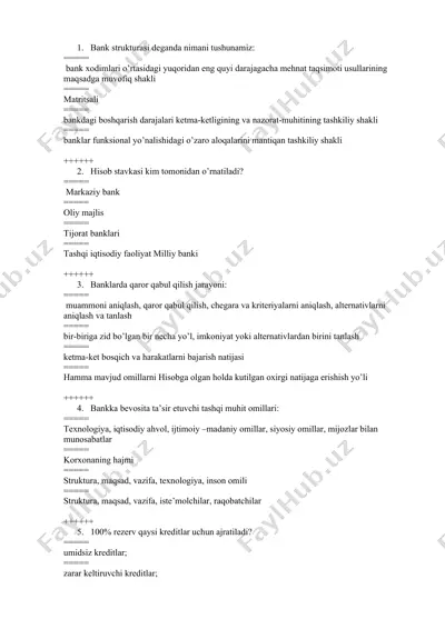 bank strukturasi — DOCX