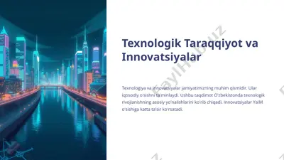 texnologik taraqqiyot va innovatsiyalar — PPTX