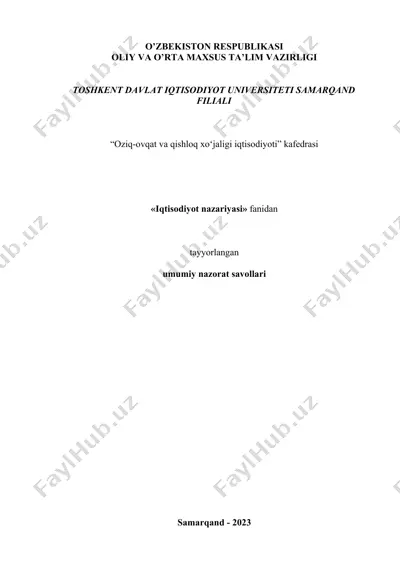 umumiy nazorat savollari — DOCX