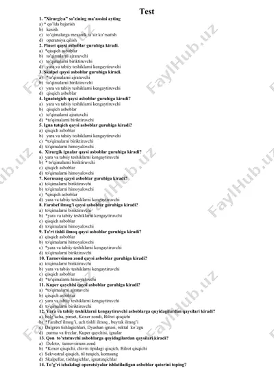 xirurgiyada ishlatiladigan asboblar — DOCX