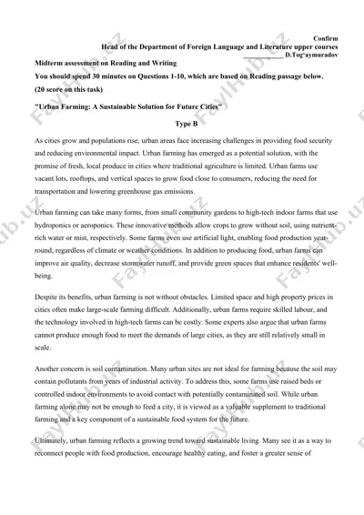 urban farming: a sustainable solution for future cities — DOCX