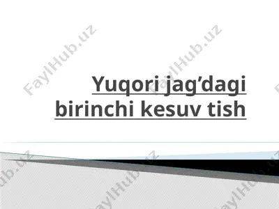 yuqorijag’dagi birinchi kesuvtish — PPTX