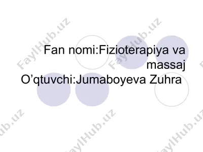 fizioterapiya va massaj — PPT