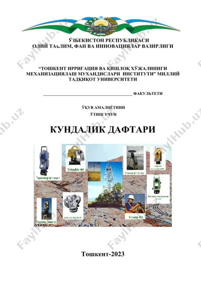 geodeziya va geoinformatika amaliyoti kunligi dasturi — DOC