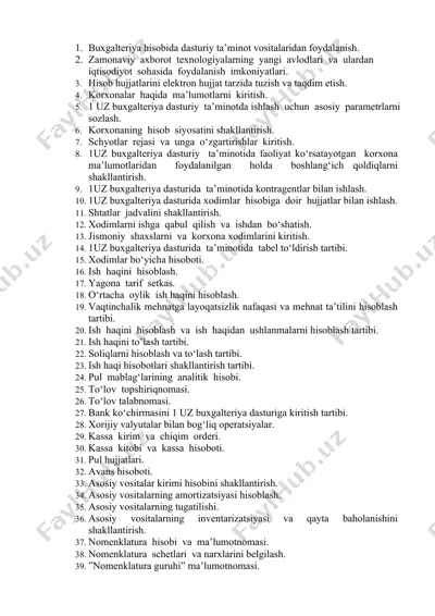 buxgalteriya hisobida dasturiy ta’minot vositalaridan foydalanish. — DOCX