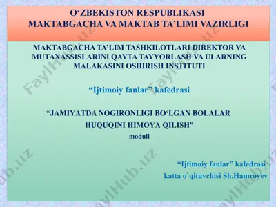 nogironligi bo‘lgan bolalarning huquqlarini himoyaqilish — PPTX