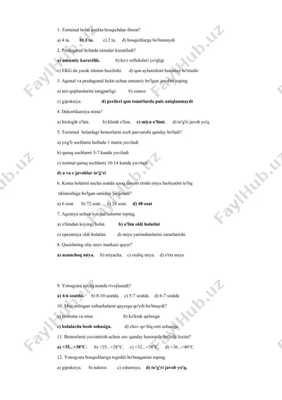 agoniyaviy holatlar — DOCX