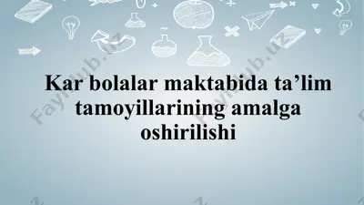 kar bolalar maktabida ta’lim tamoyillarining amalga oshirilishi — PPTX