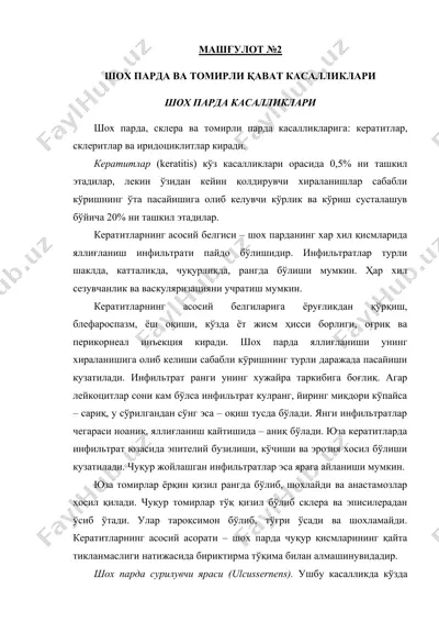 шох парда ва томирли қават касалликлари — DOC