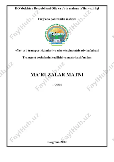 transpоrt vоsitalarini ishlatish va ta`mirlash — DOC