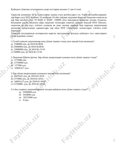 turistik kompaniya litsenziyalari — DOCX