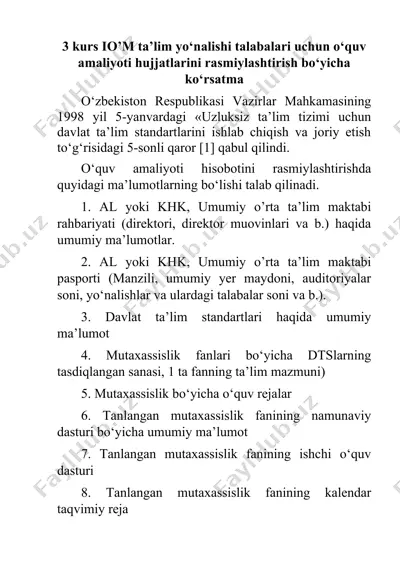 o‘quv amaliyoti hujjatlarini rasmiylashtirish bo‘yicha ko‘rsatma — DOC