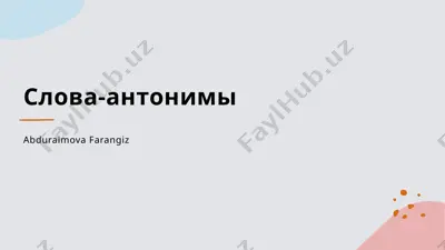 antonimlar — PPTX