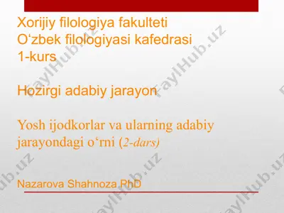 xorijiy filologiya fakulteti oʻzbek filologiyasi kafedrasi 1-kurs — PPTX