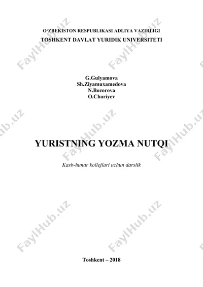 yuristning yozma nutqi — DOCX