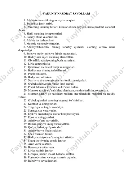 adabiyotshunoslikning asosiy tarmoqlari — DOCX