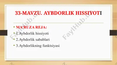 aybdorlik hissiyoti — PPTX