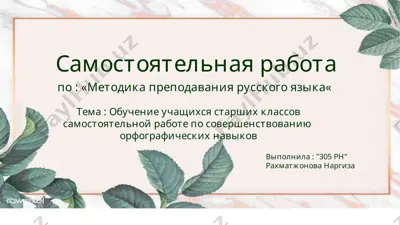 методика преподавания русского языка — PPTX