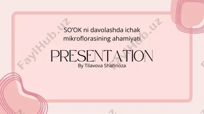 so’ok ni davolashda ichak mikroflorasining ahamiyati — PDF