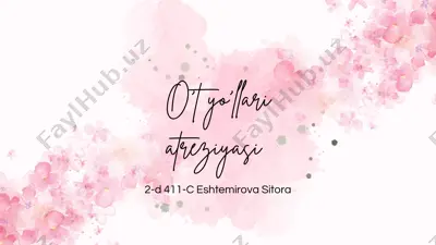 o't yo'llari atreziyasi — PDF