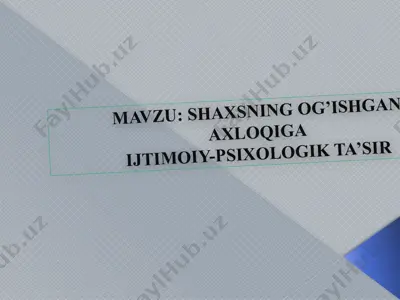shaxsning og'ishgan xulqiy-gaijtimoiy-psixologik ta'sir — PPTX