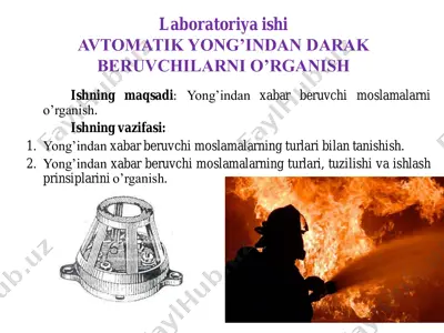 laboratoriya ishi avtomatik yong’indan darak beruvchilarni o’rganish — PDF