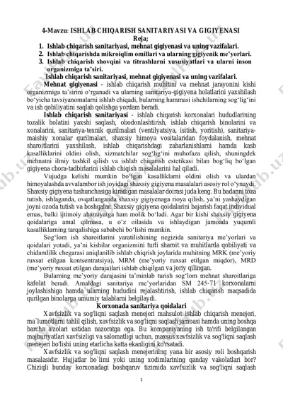 ishlab chiqarish sanitariyasi va gigiyenasi — PDF