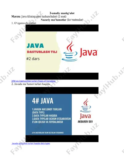 java tilining asos tushunchalari — PDF
