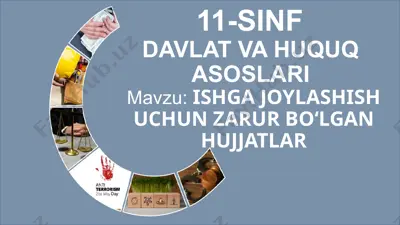ishga joylashish uchun zarur bo'lgan hujjatlar — PPTX