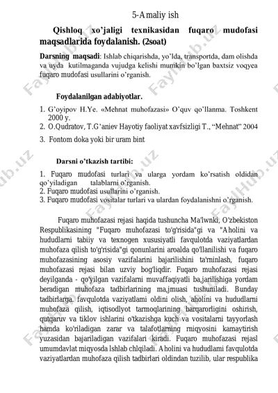 qishloq xo’jaligi texnikasidan fuqaro mudofasi — PDF