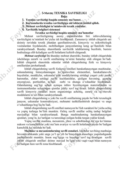 texnika xavfsizligi — PDF