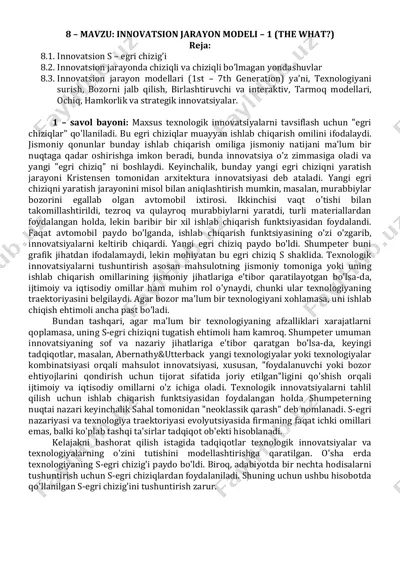 innovatsion jarayon modellari - 1 — PDF
