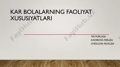 kar bolalarning faoliyatlari — PDF