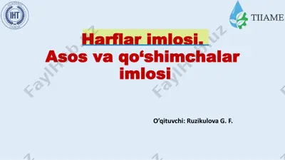 harflar imlosi. asos va qo‘shimchalar — PDF
