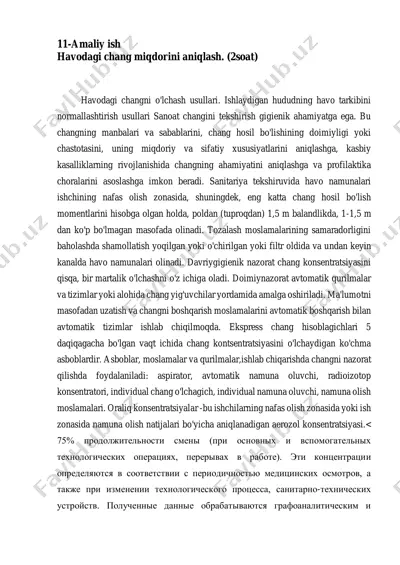 havodagi chang miqdorini aniqlash — PDF