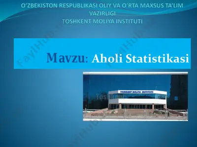 aholi statistikasi — PDF