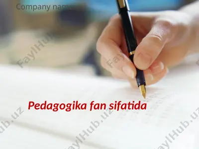 pedagogika fan sifatida — PPTX